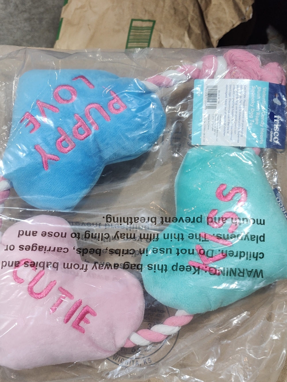 Dog Rope Toy With Hearts - Brand New